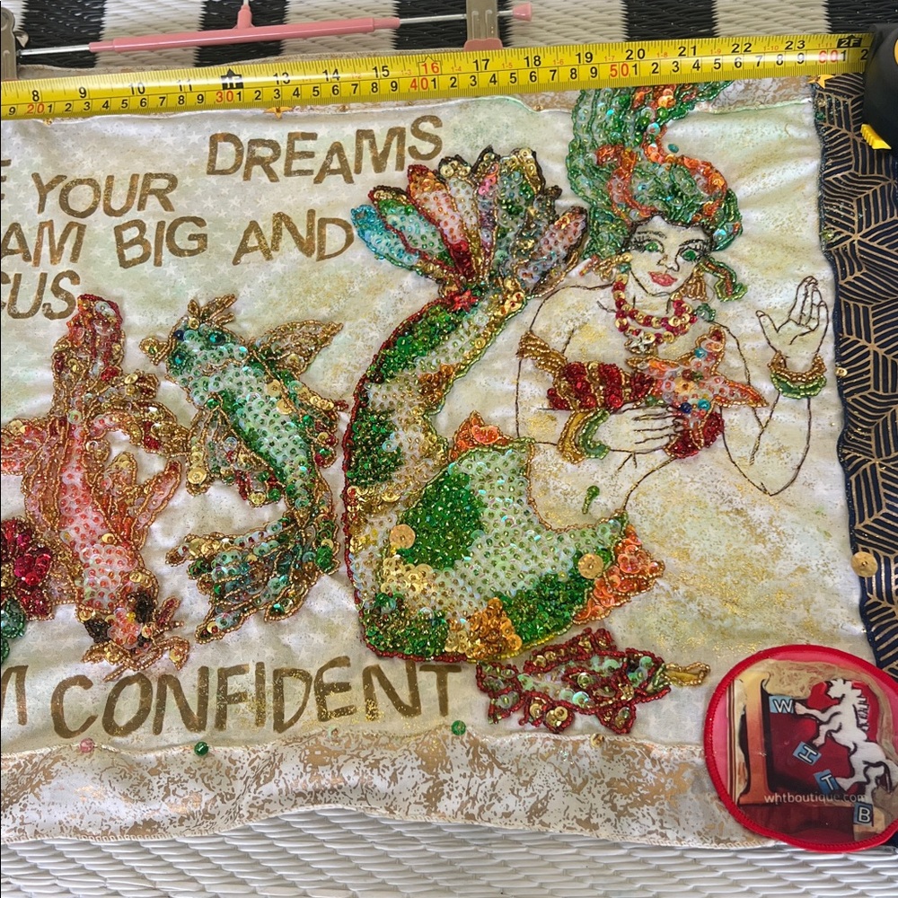 Colorful Sequin Wall Art Decor. “16 X 23” unique Unframed Japanese,underworld. - Picture 6 of 17